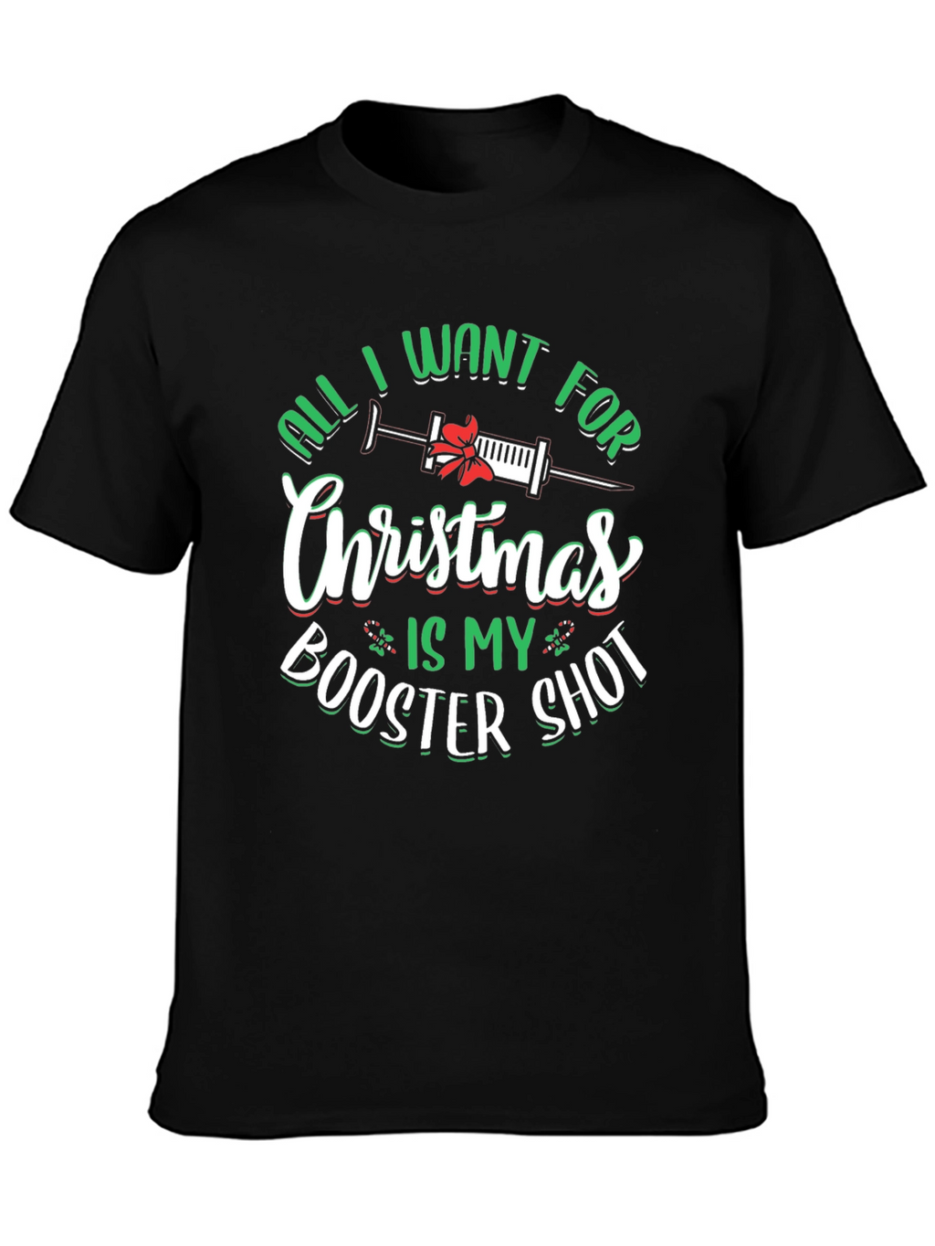 Christmas Booster Shot T-Shirt - Holiday Vaccine Tee