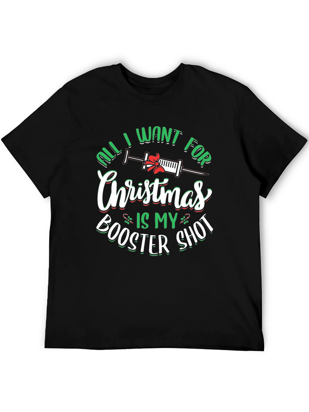 Christmas Booster Shot T-Shirt - Holiday Vaccine Tee
