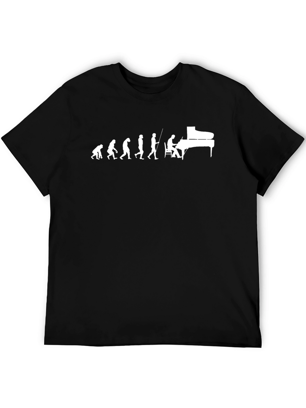Evolution of Piano Player Black T-Shirt
