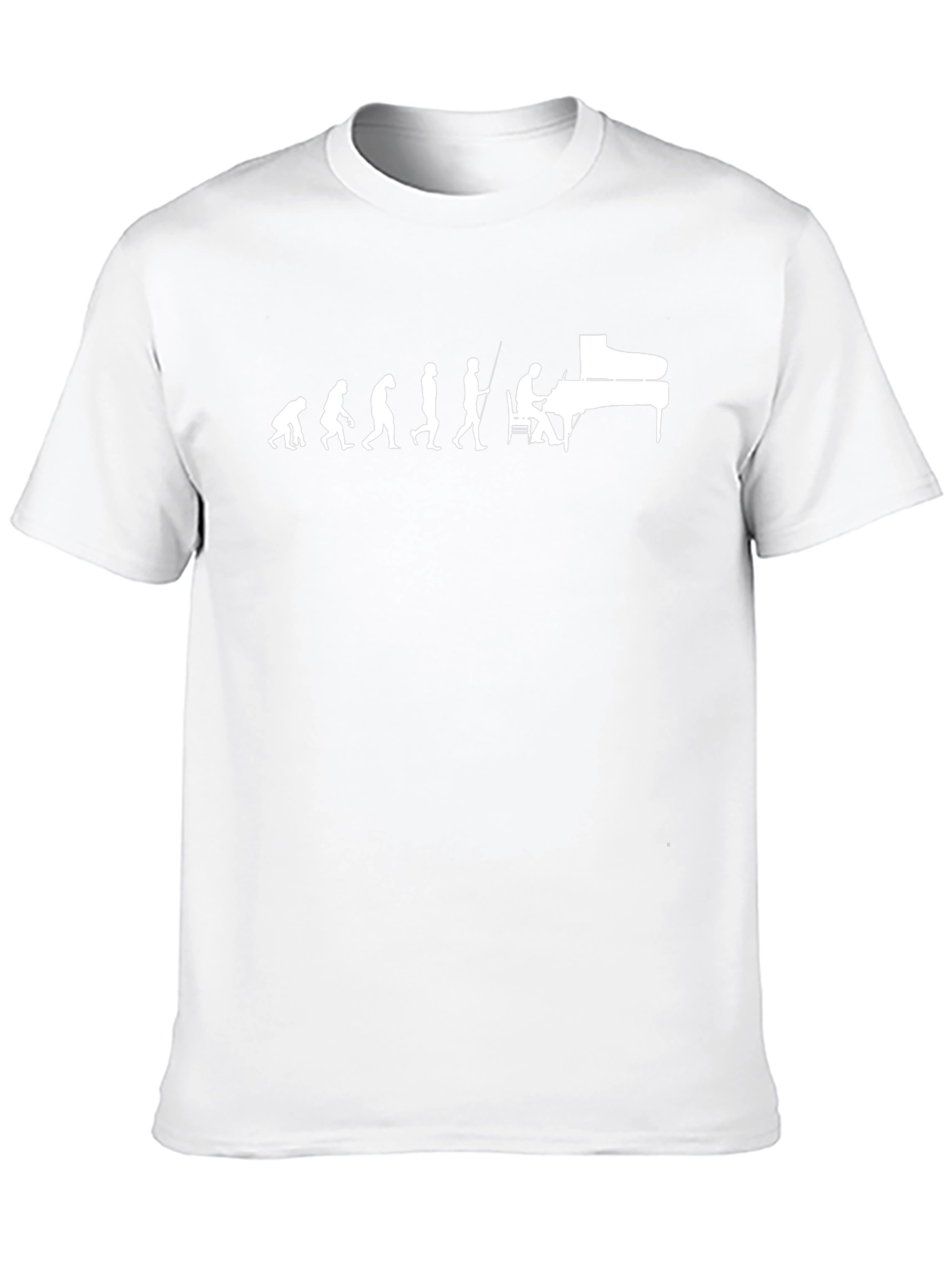Evolution of Piano Player Black T-Shirt