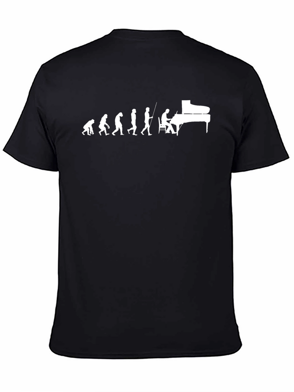 Evolution of Piano Player Black T-Shirt