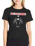 Hell Was Boring T-Shirt - Unique Angel Design