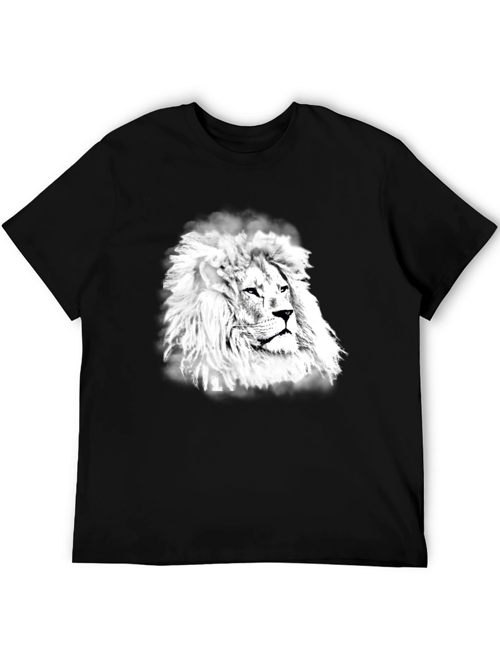 Lion Graphic Print Black T-Shirt