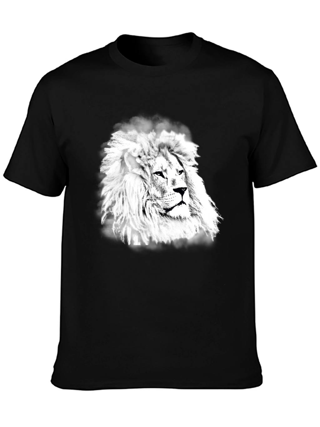 Lion Graphic Print Black T-Shirt