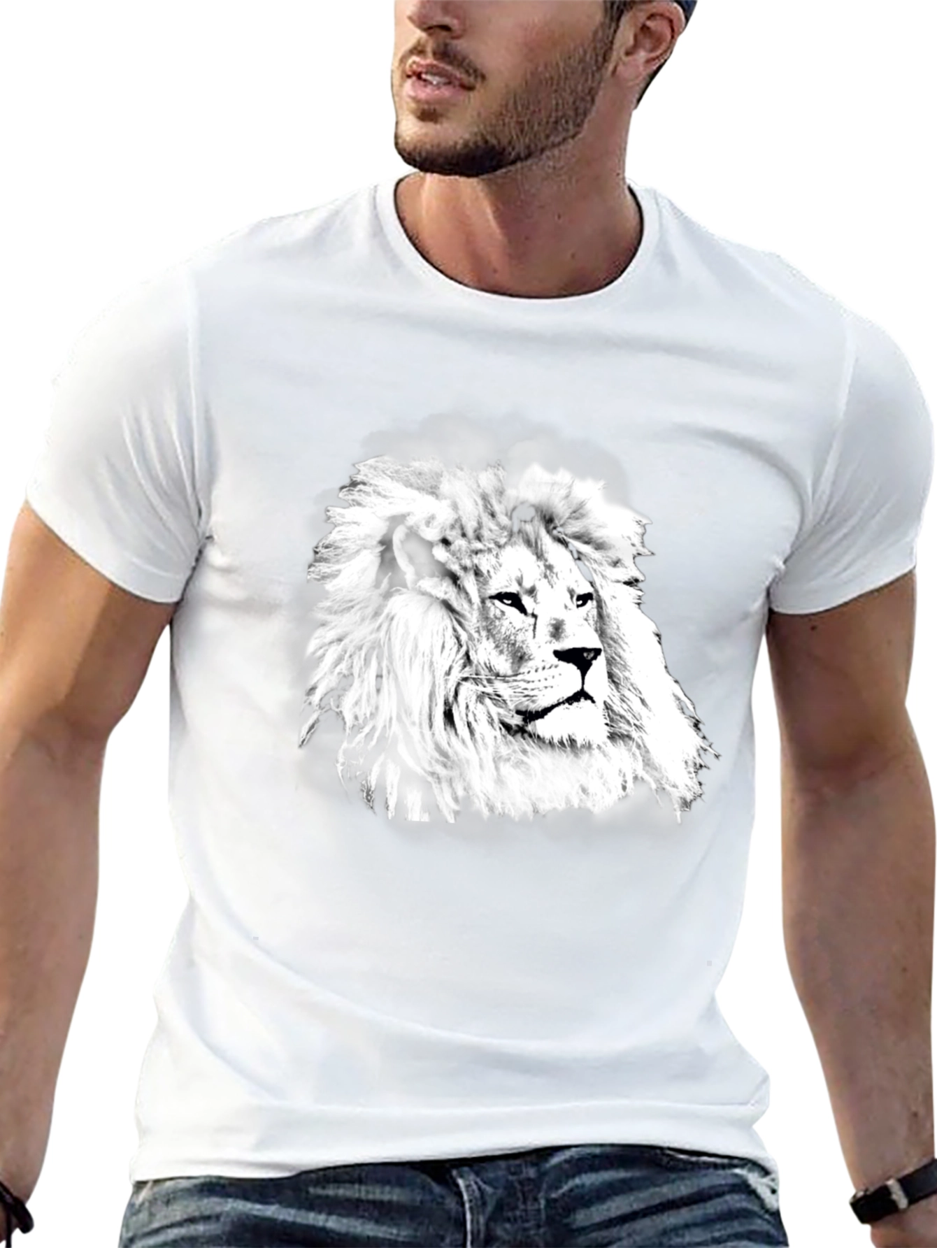 Lion Graphic Print Black T-Shirt