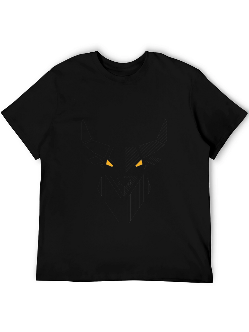 Mens Black T-Shirt with Geometric Eye Design