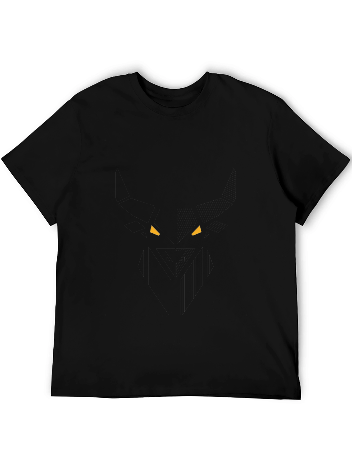 Mens Black T-Shirt with Geometric Eye Design