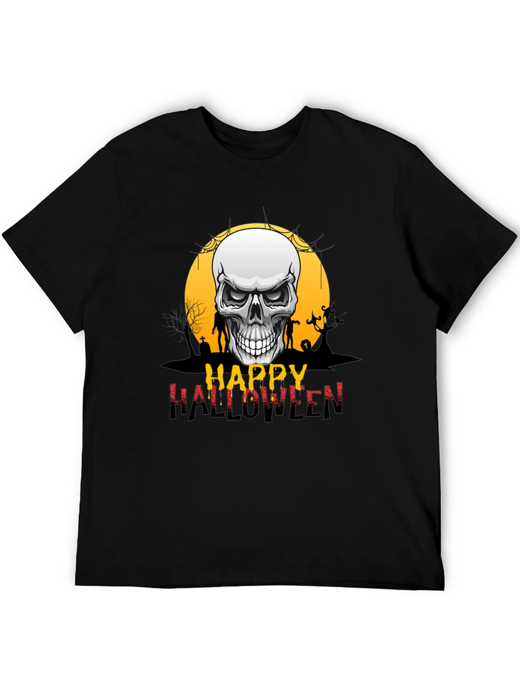 Happy Halloween Skull Graphic Tee