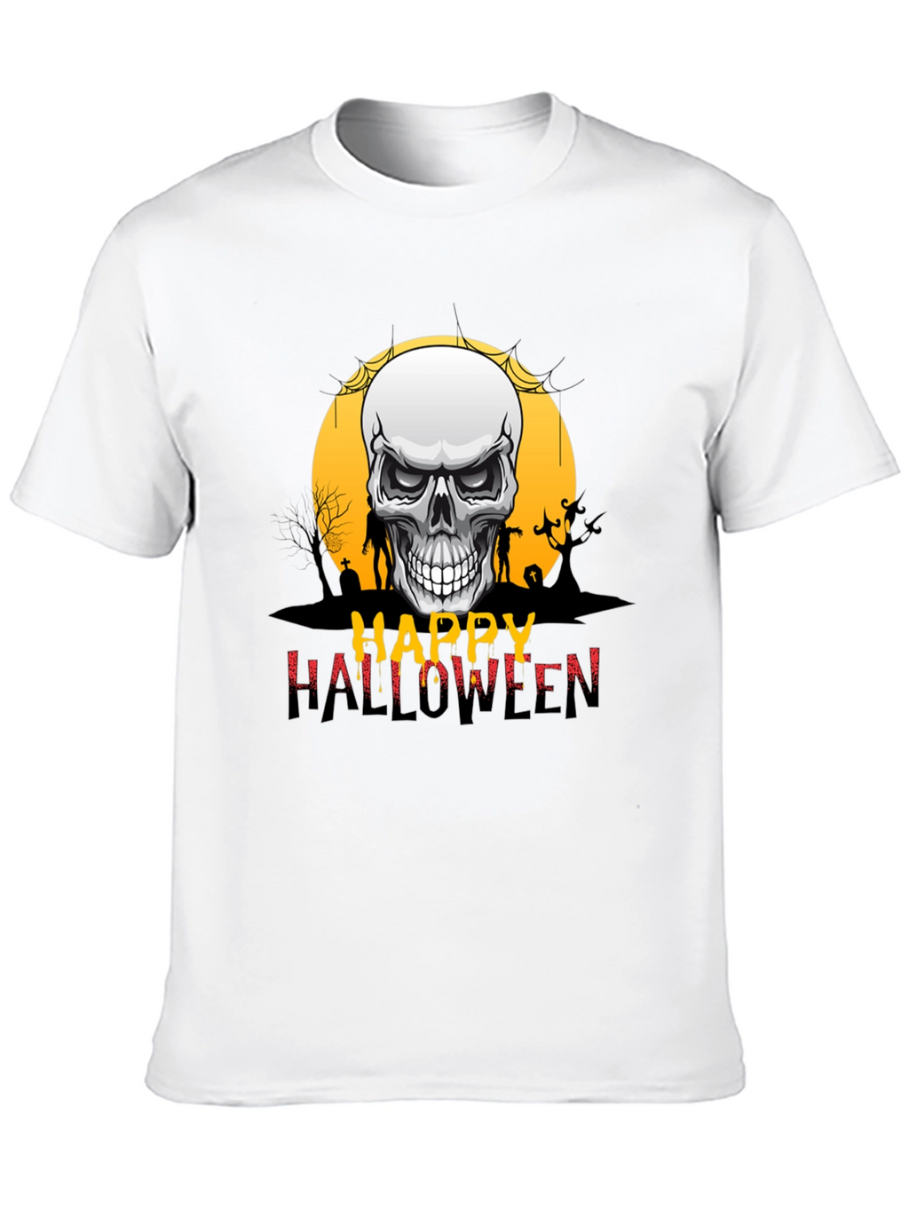 Happy Halloween Skull Graphic Tee
