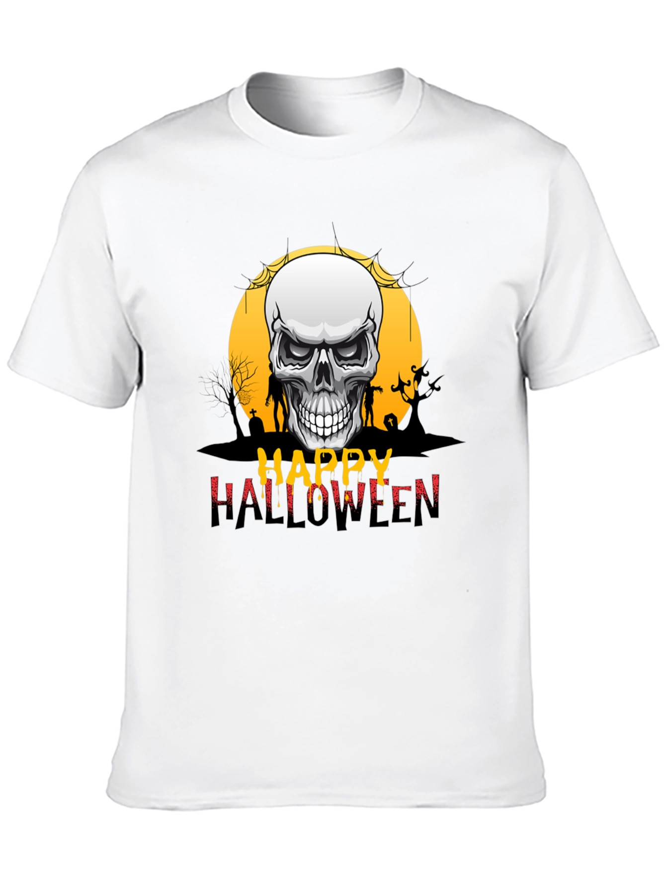 Happy Halloween Skull Graphic Tee