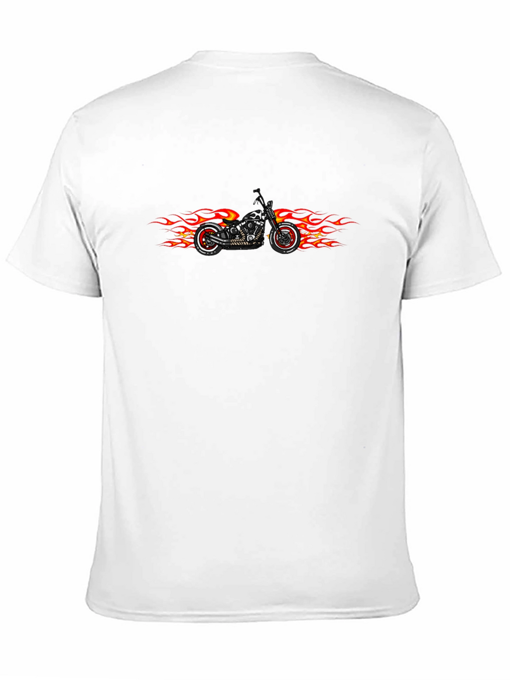 Flame Motorcycle Graphic Tee - Cool Biker T-Shirt