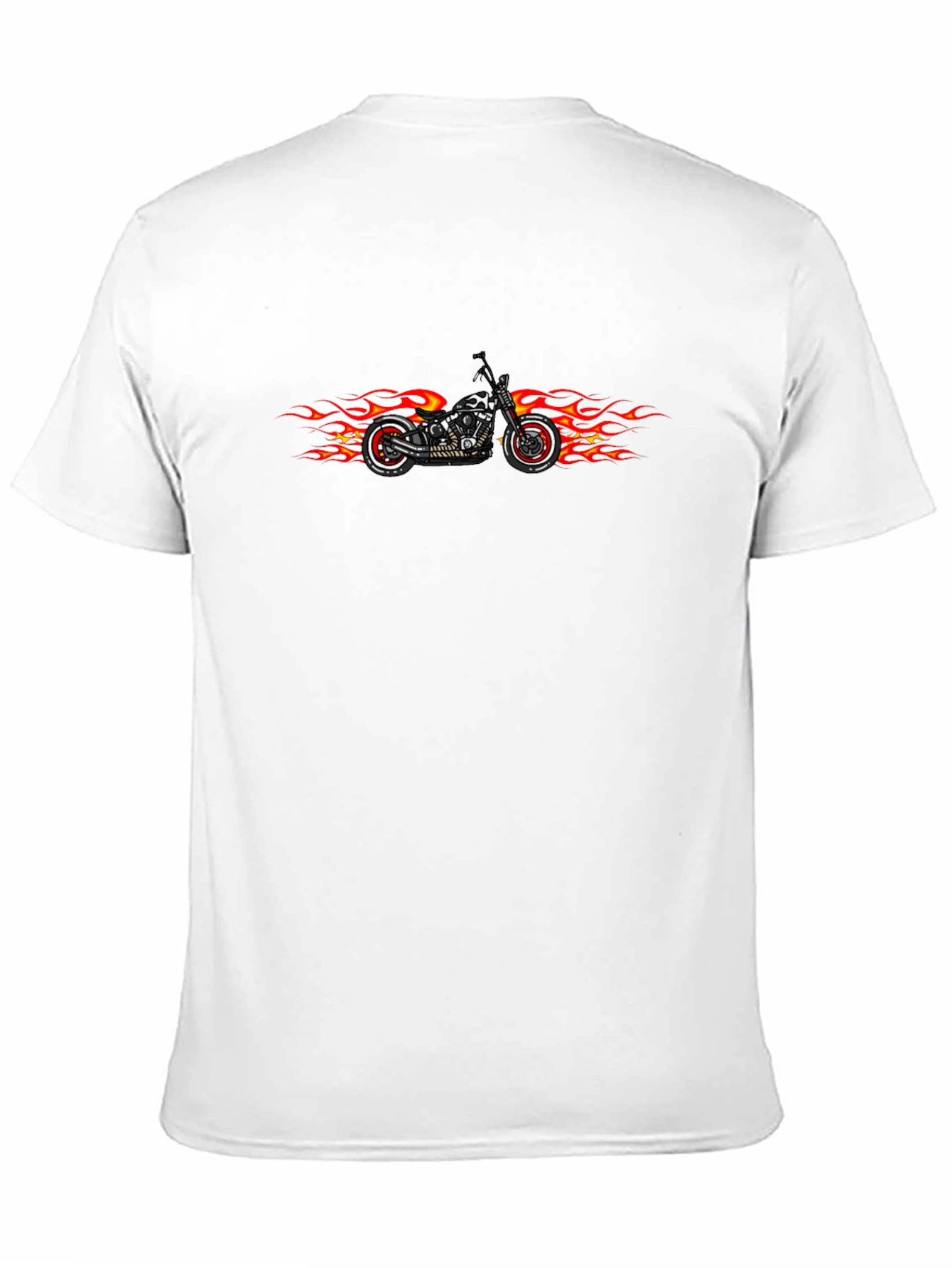 Flame Motorcycle Graphic Tee - Cool Biker T-Shirt