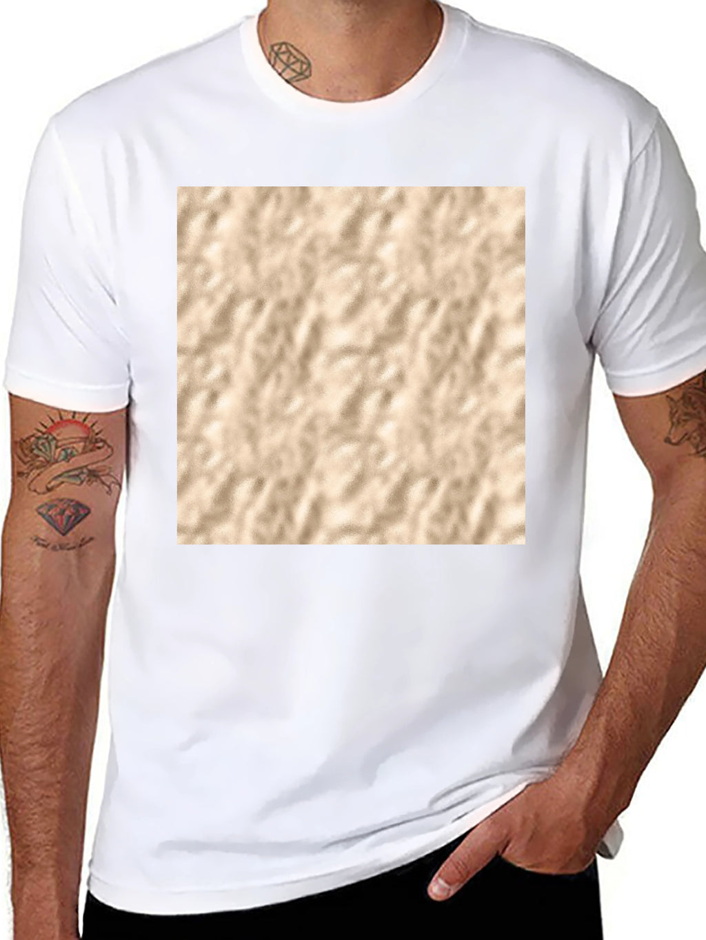 Abstract Texture Print Black T-Shirt