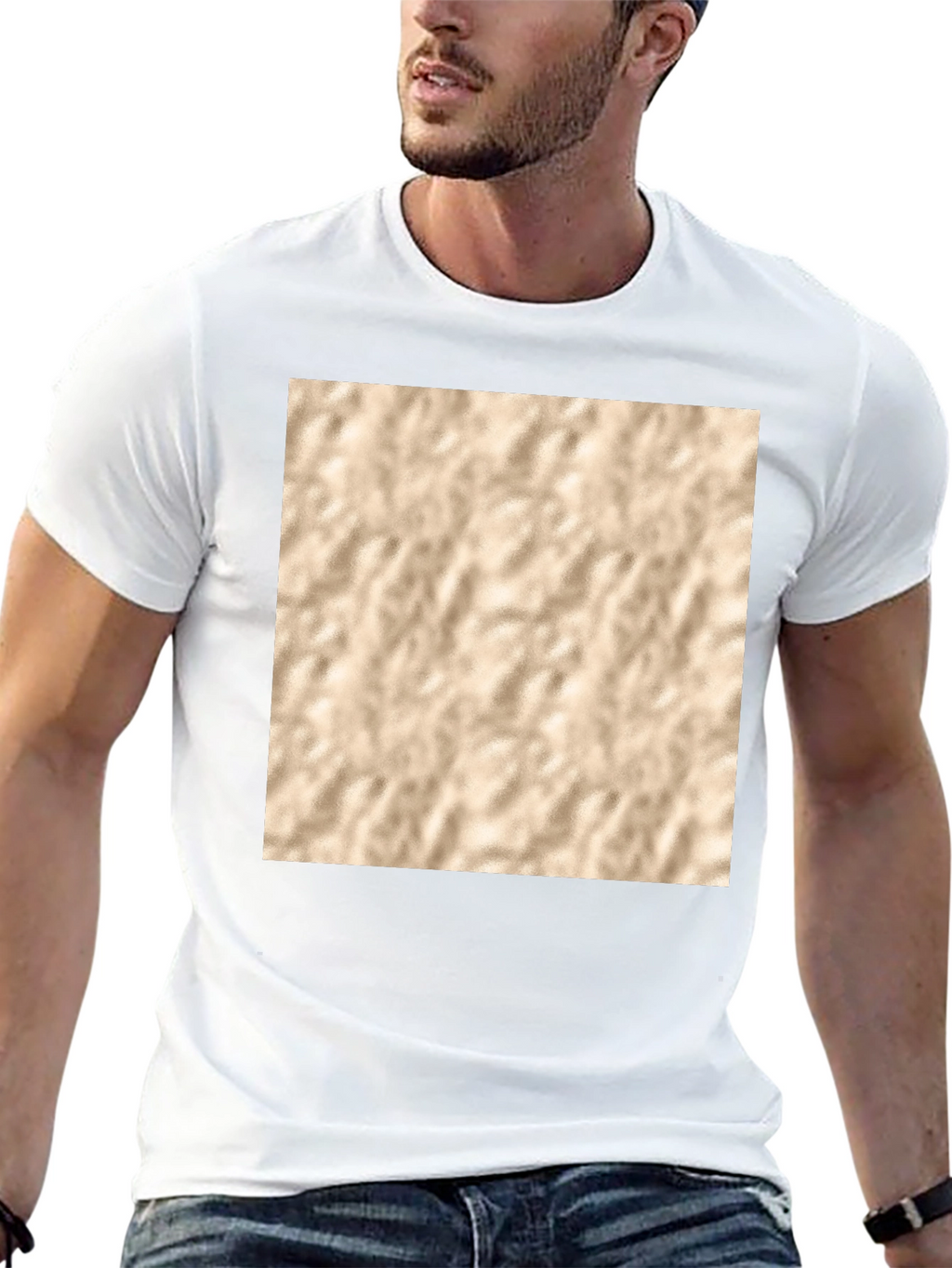 Abstract Texture Print Black T-Shirt