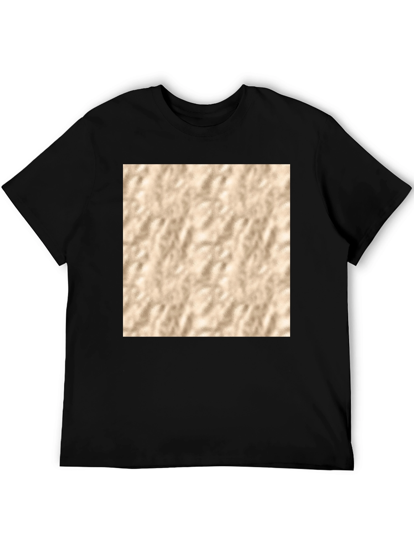 Abstract Texture Print Black T-Shirt
