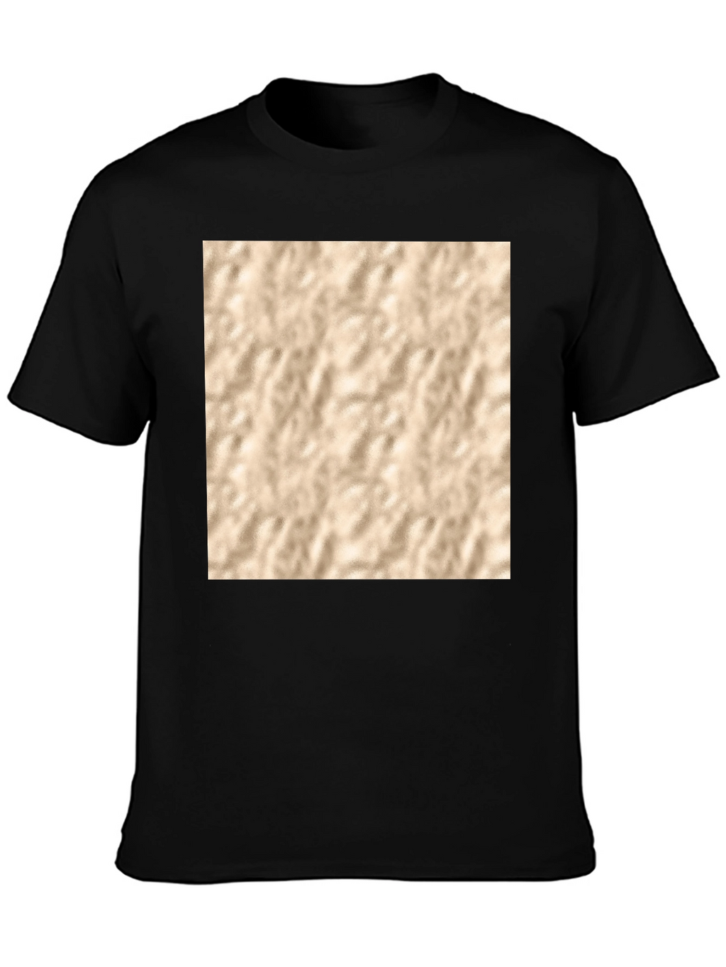 Abstract Texture Print Black T-Shirt