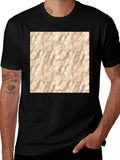 Abstract Texture Print Black T-Shirt
