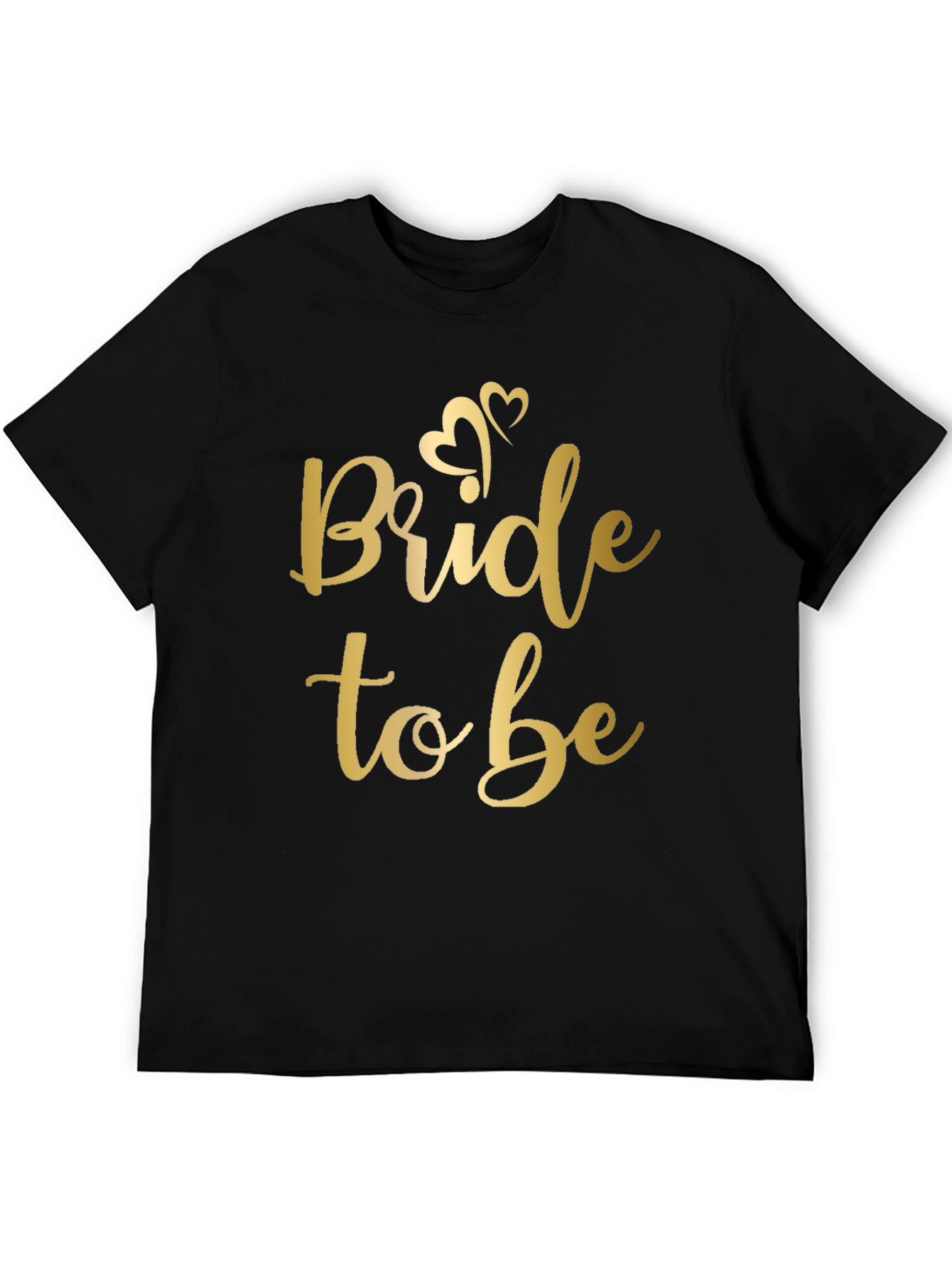 Bride to Be T-Shirt - Gold Script on Black