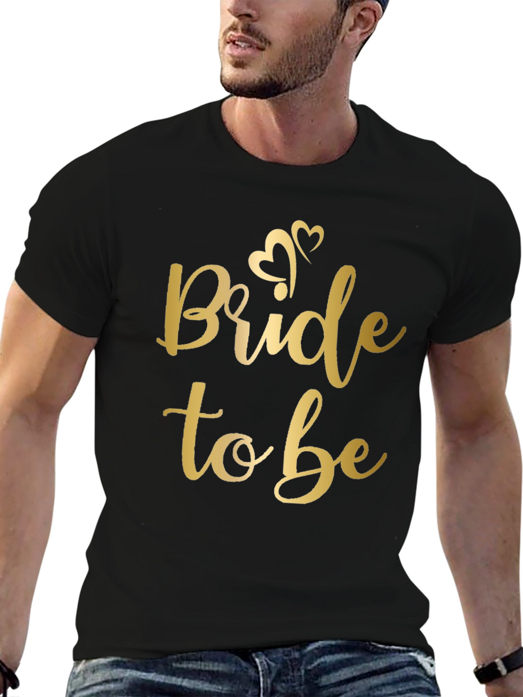 Bride to Be T-Shirt - Gold Script on Black