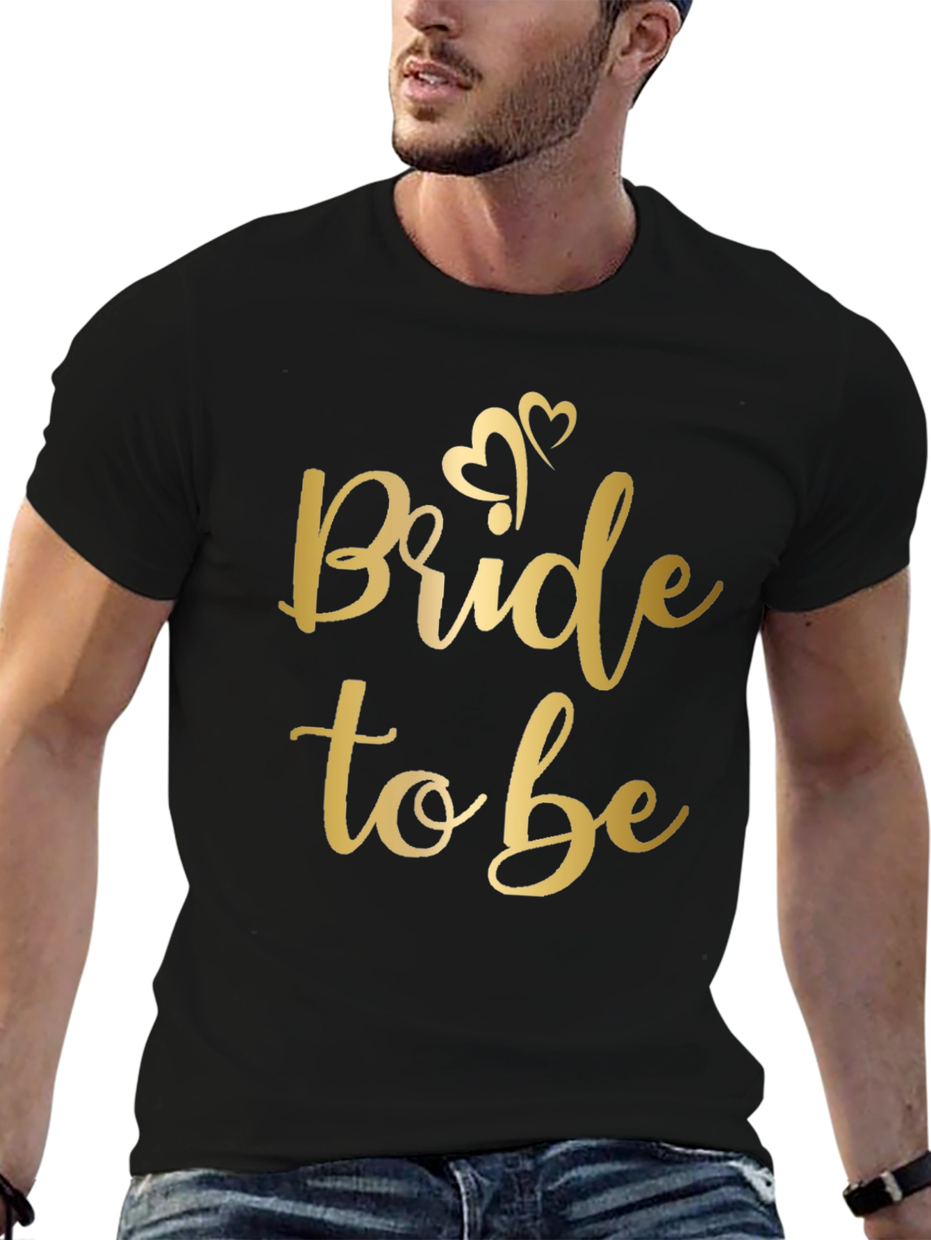 Bride to Be T-Shirt - Gold Script on Black