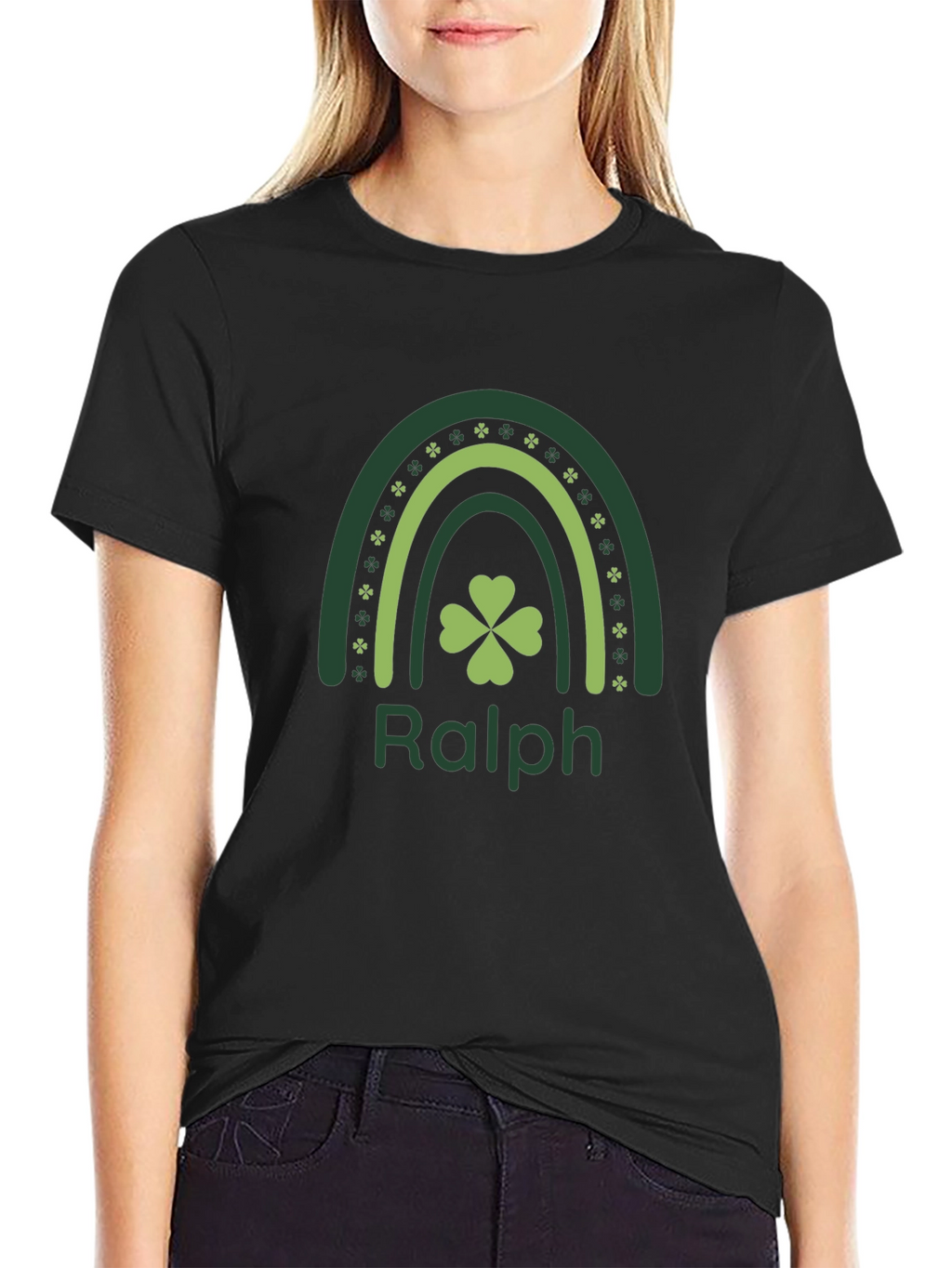 Personalized Ralph St. Patricks Day Rainbow Shamrock T-Shirt