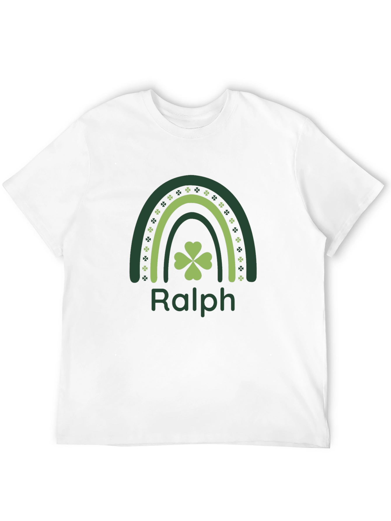 Personalized Ralph St. Patricks Day Rainbow Shamrock T-Shirt