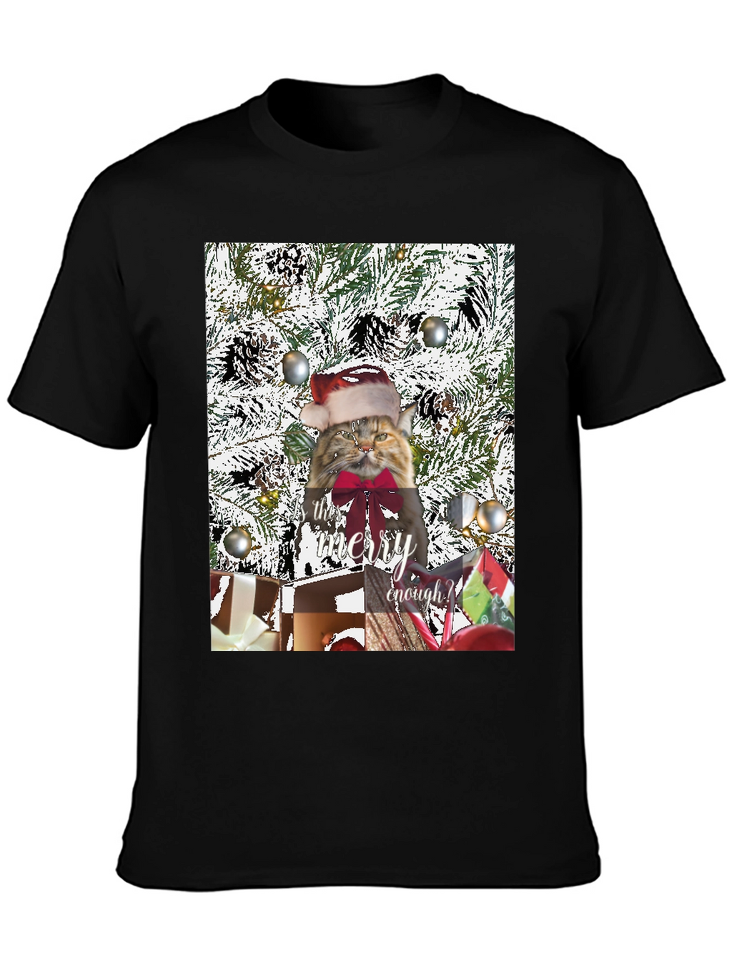 Festive Feline Christmas T-Shirt