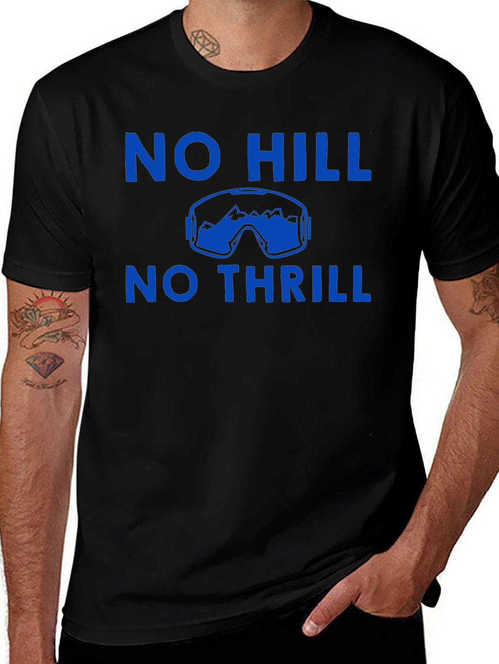 No Hill No Thrill Skiing T-Shirt