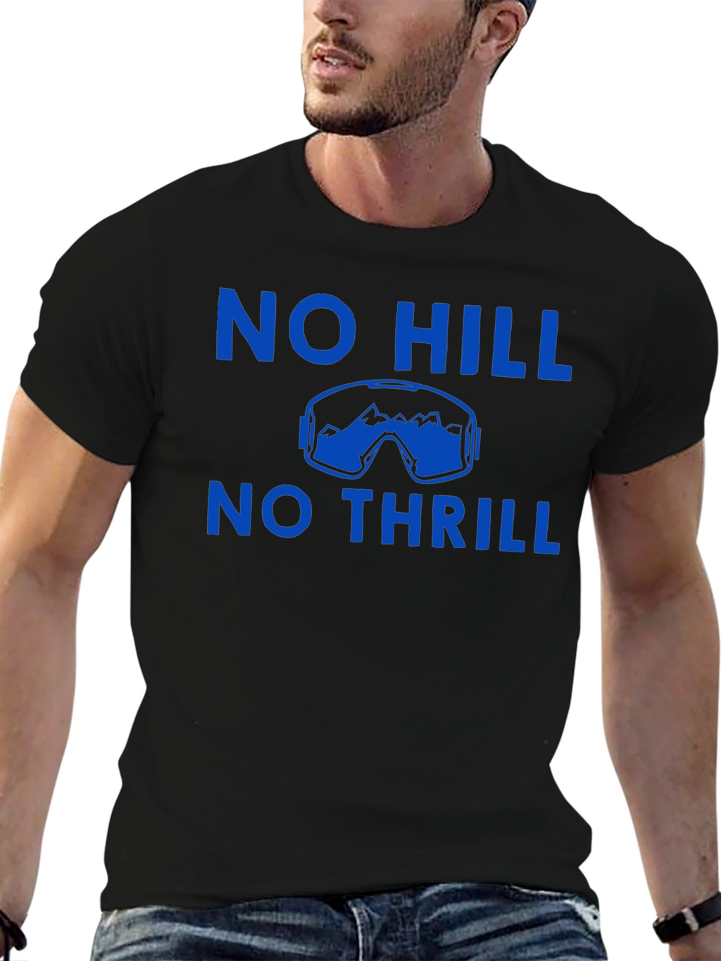 No Hill No Thrill Skiing T-Shirt