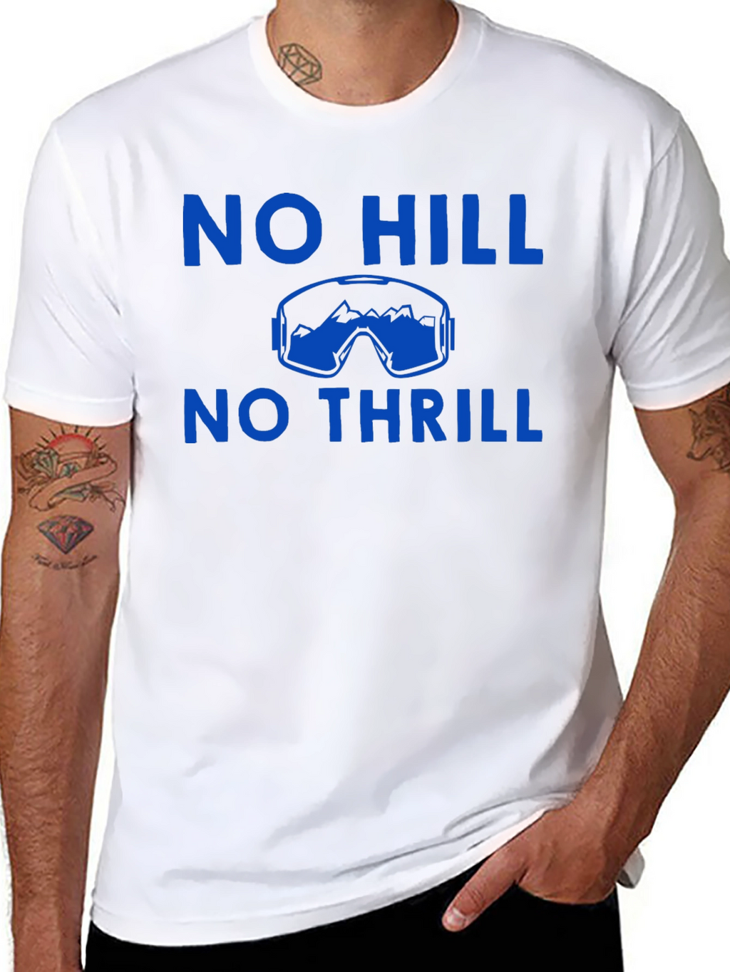 No Hill No Thrill Skiing T-Shirt