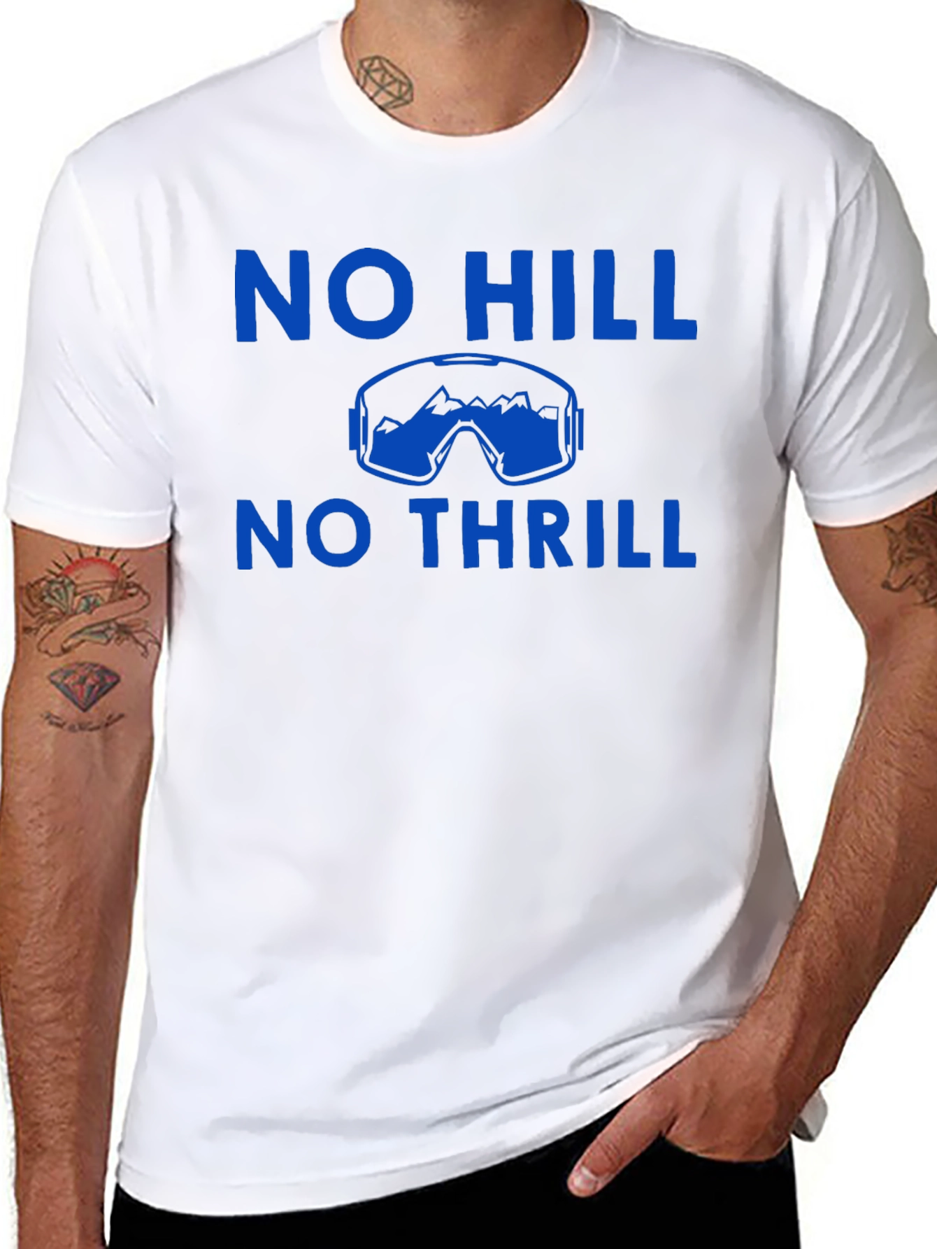No Hill No Thrill Skiing T-Shirt