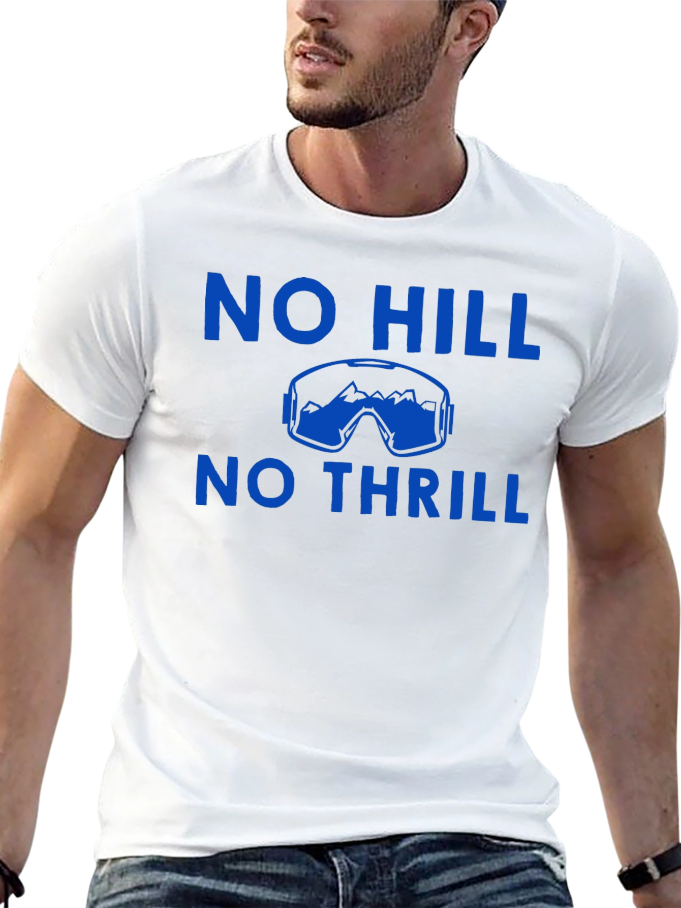No Hill No Thrill Skiing T-Shirt