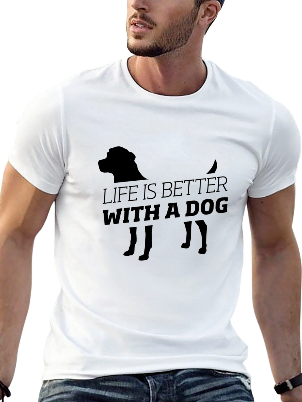Life is Better with a Dog Black T-Shirt