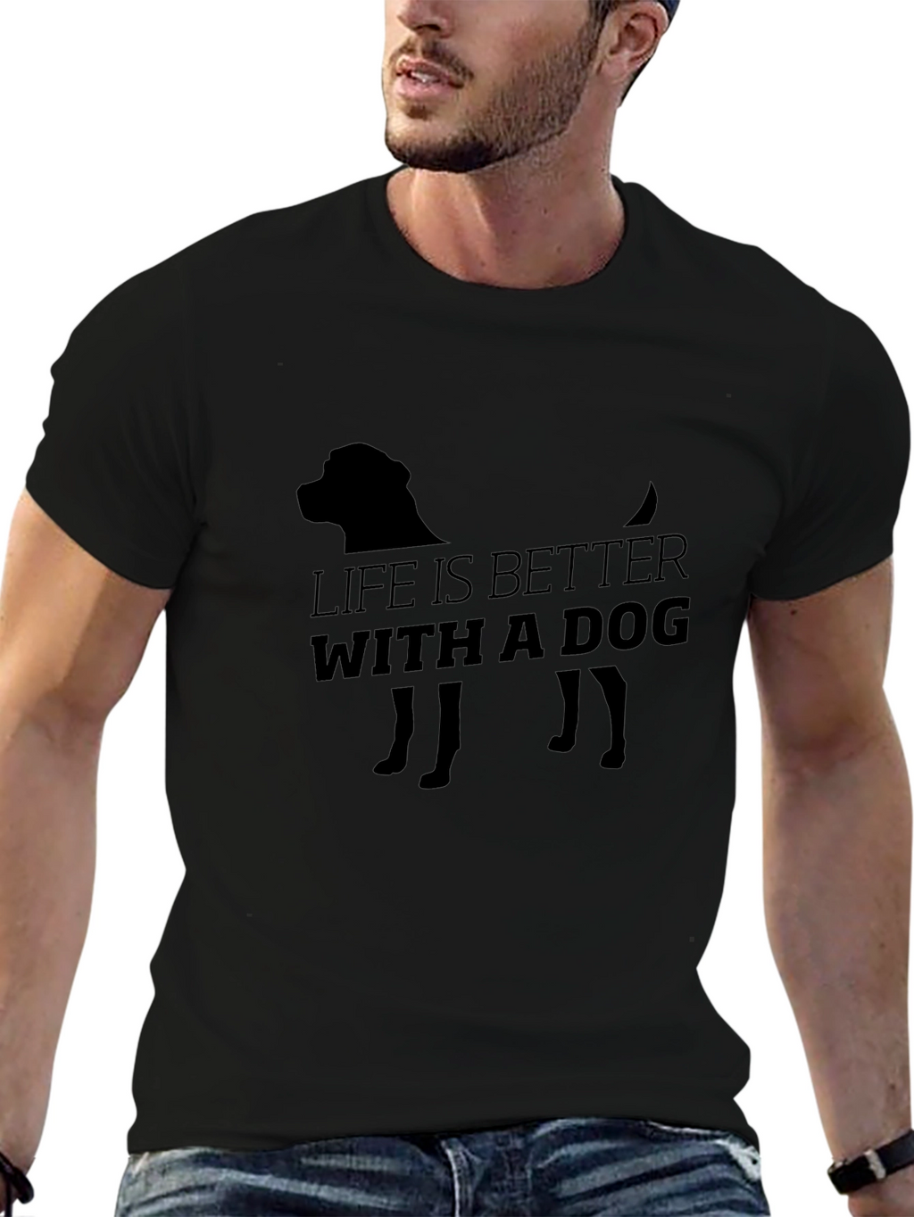 Life is Better with a Dog Black T-Shirt