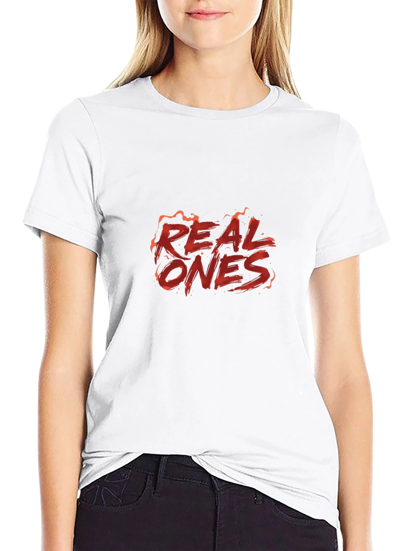 Real Ones Graphic Print Black T-Shirt