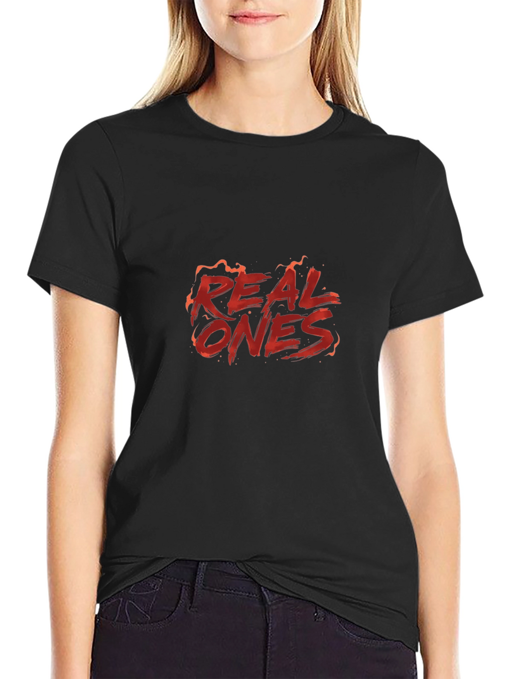 Real Ones Graphic Print Black T-Shirt