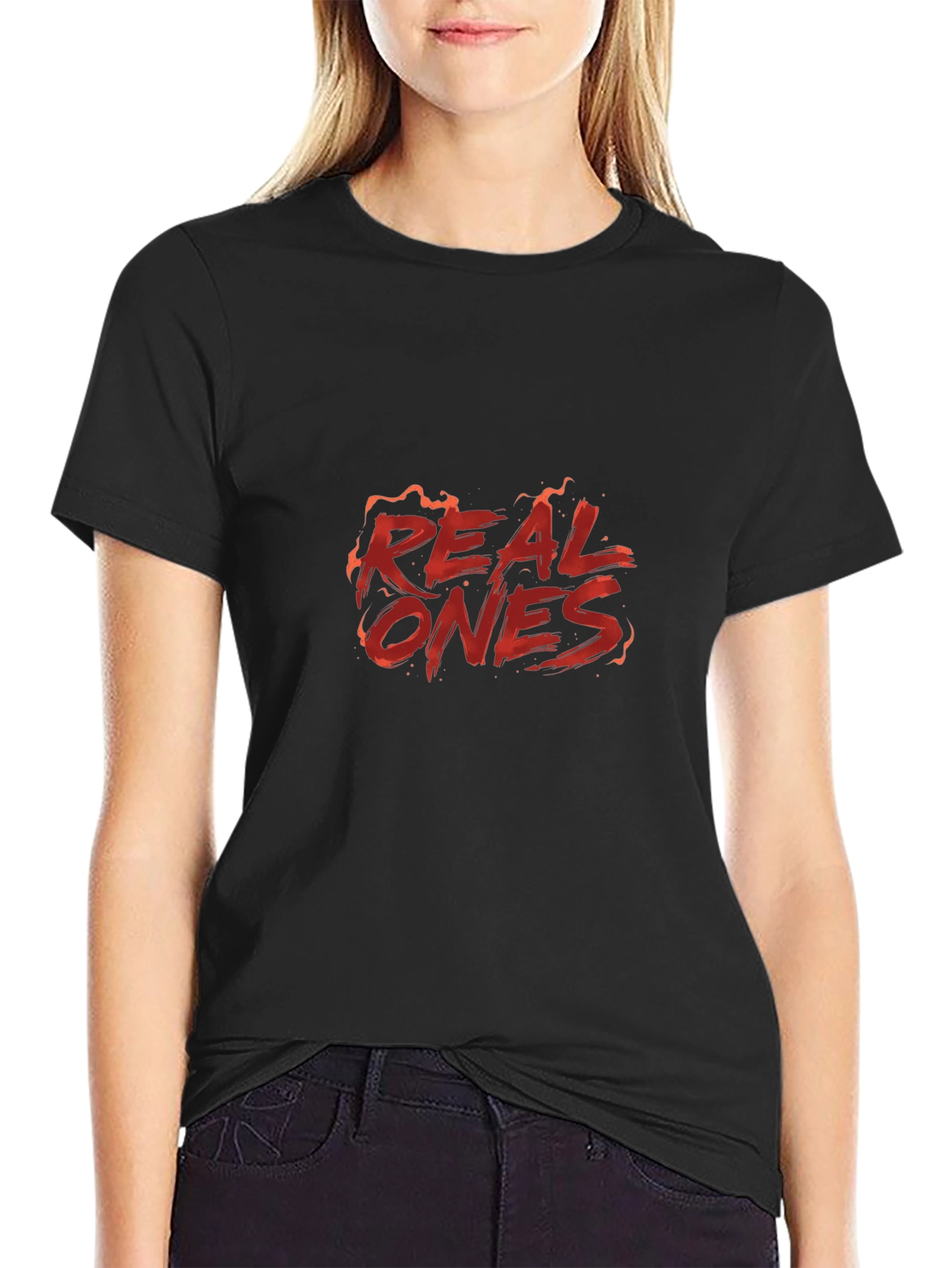 Real Ones Graphic Print Black T-Shirt