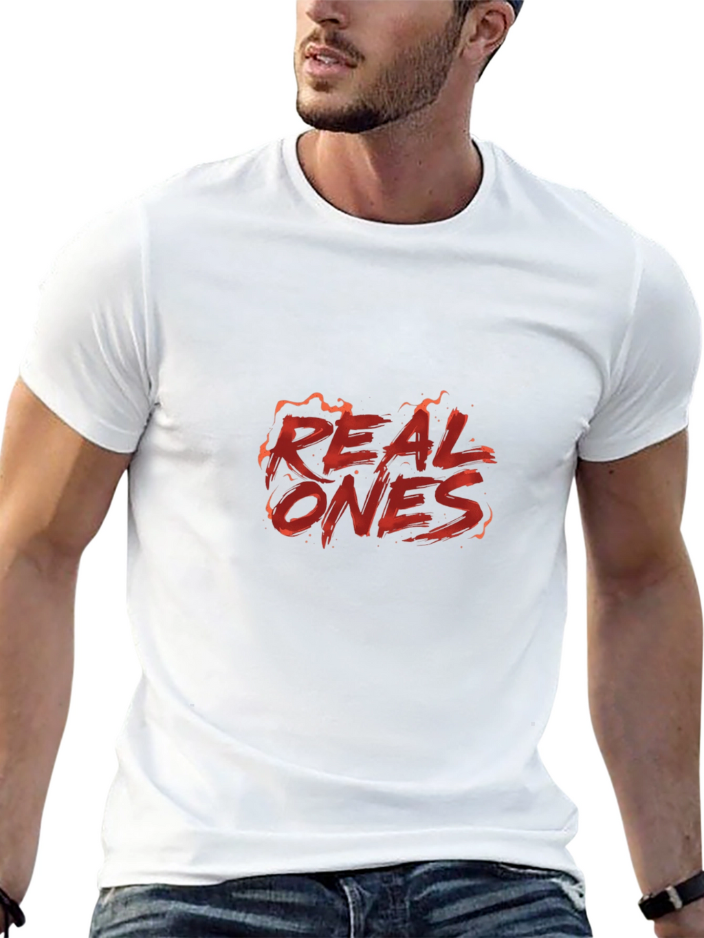 Real Ones Graphic Print Black T-Shirt
