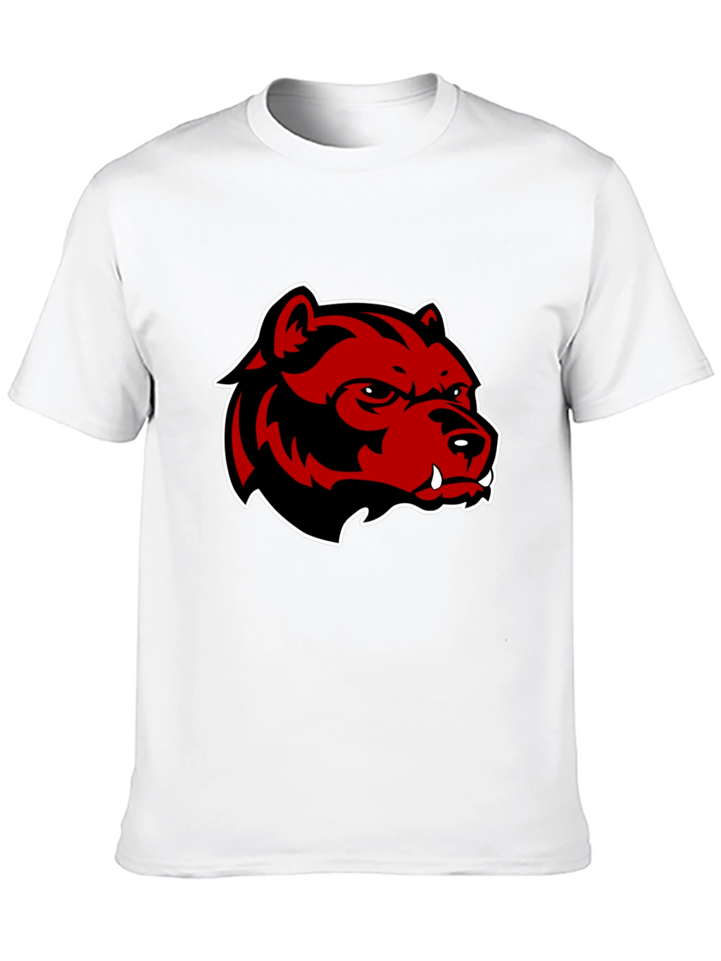Mens Black T-Shirt with Red Bear Graphic