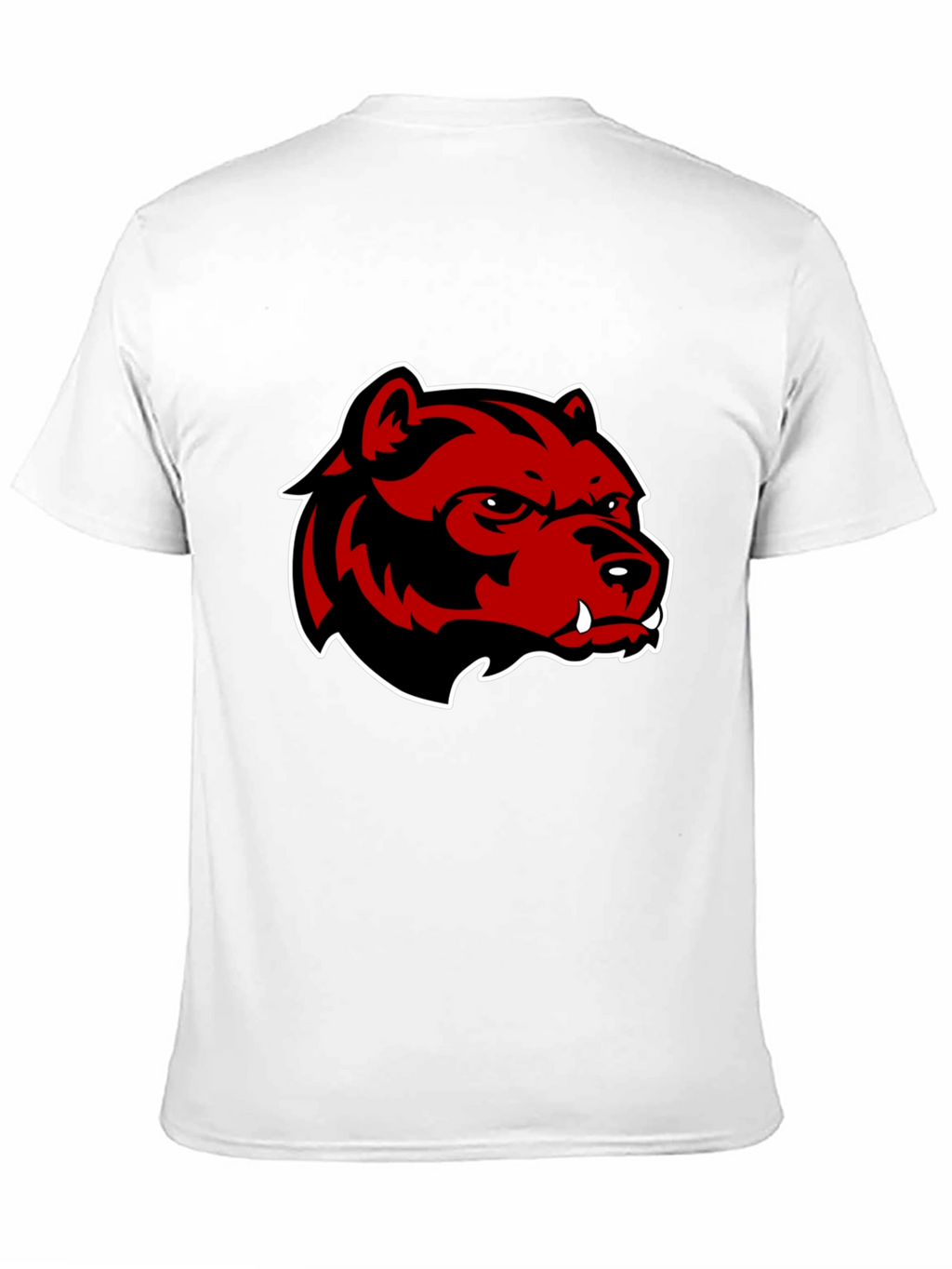 Mens Black T-Shirt with Red Bear Graphic