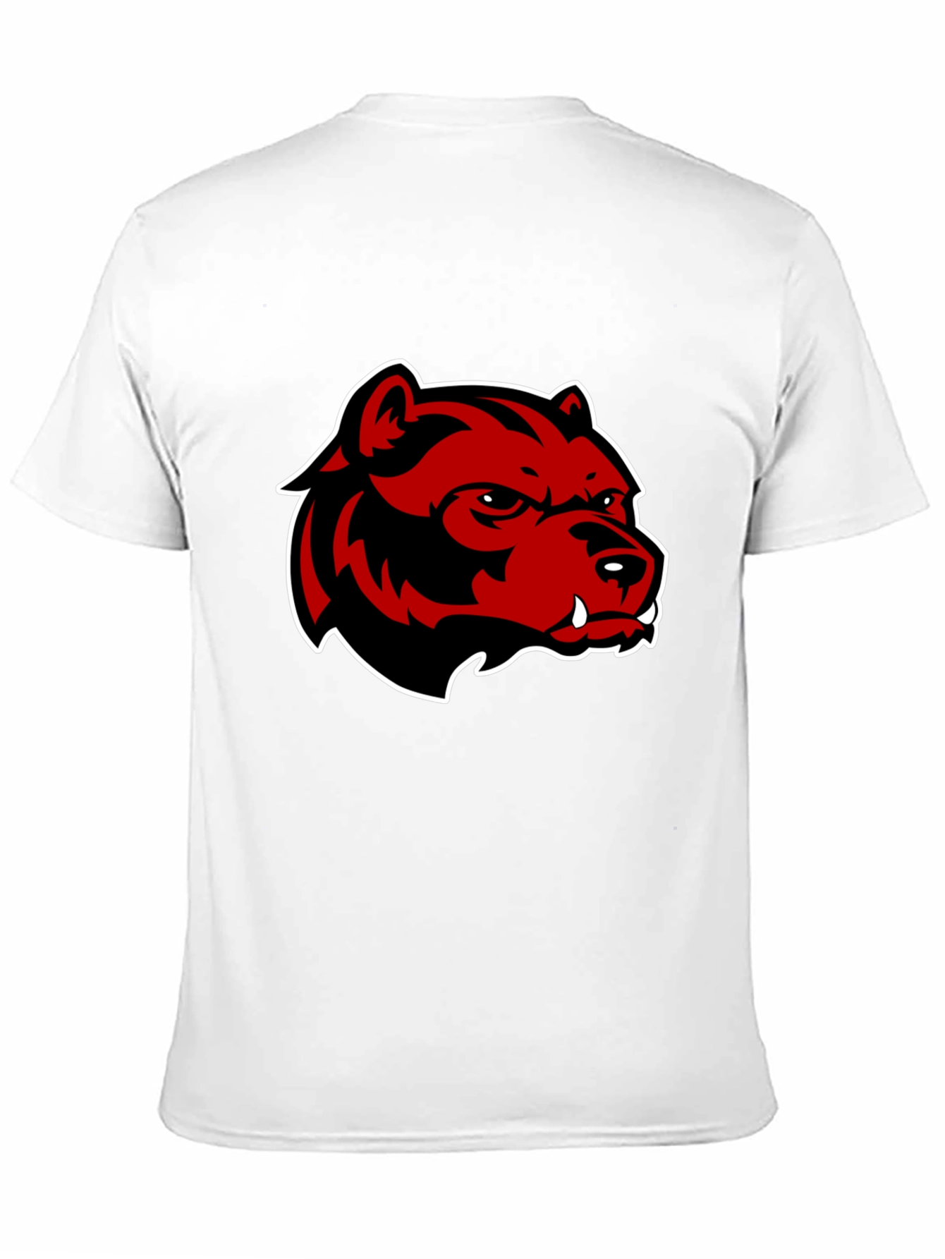 Mens Black T-Shirt with Red Bear Graphic