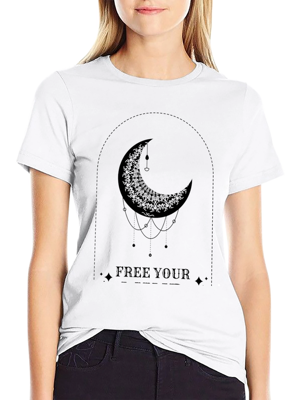 Moon Graphic Tee - Free Your Soul Black T-Shirt