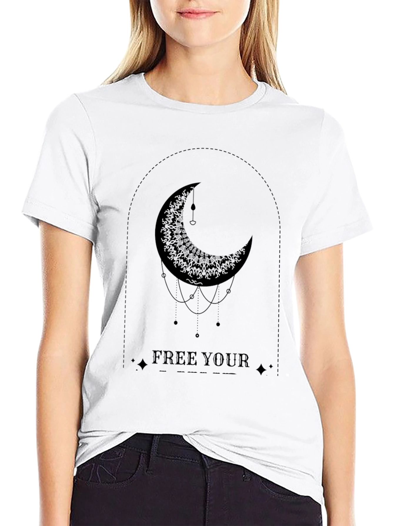 Moon Graphic Tee - Free Your Soul Black T-Shirt