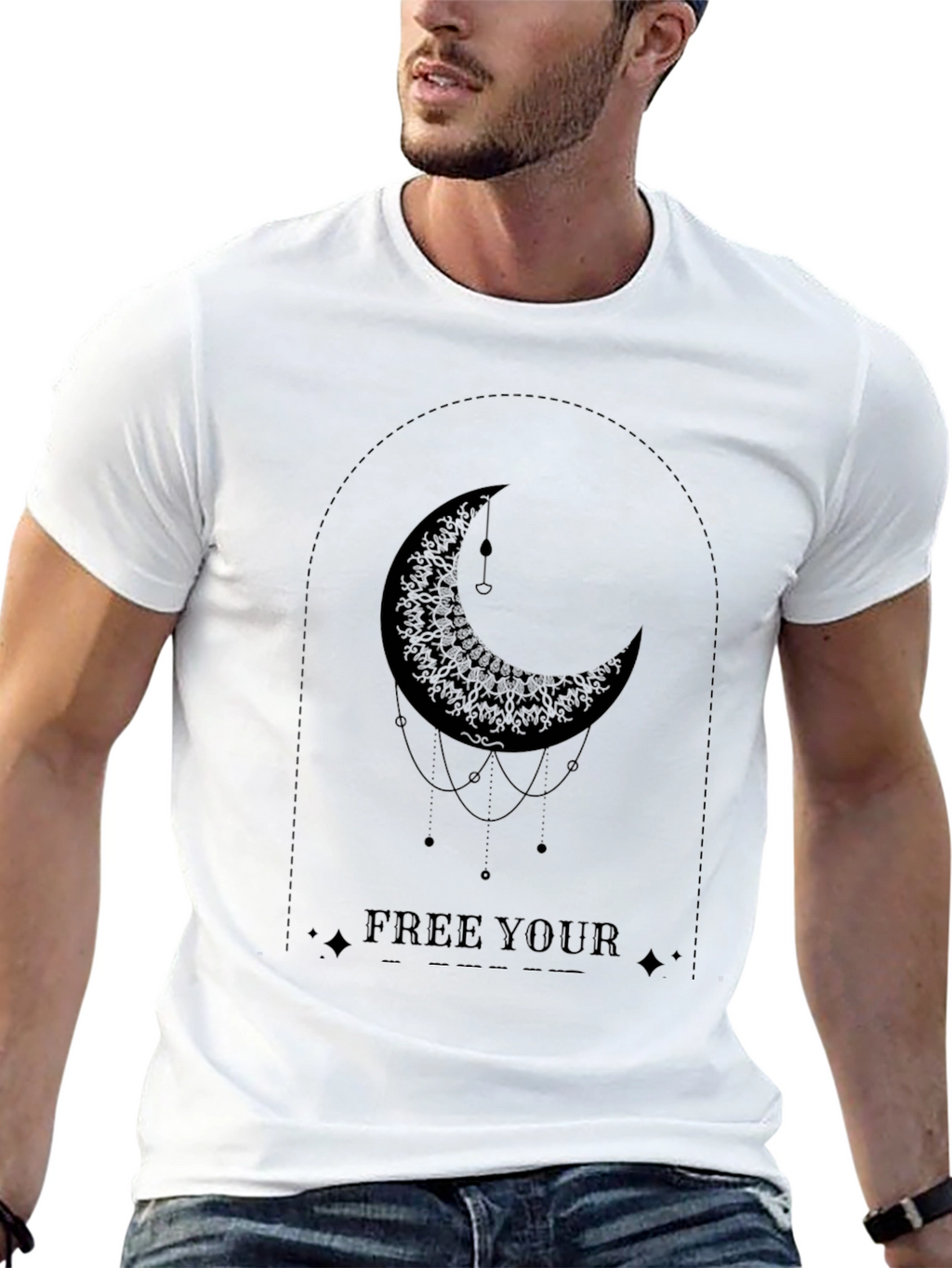 Moon Graphic Tee - Free Your Soul Black T-Shirt