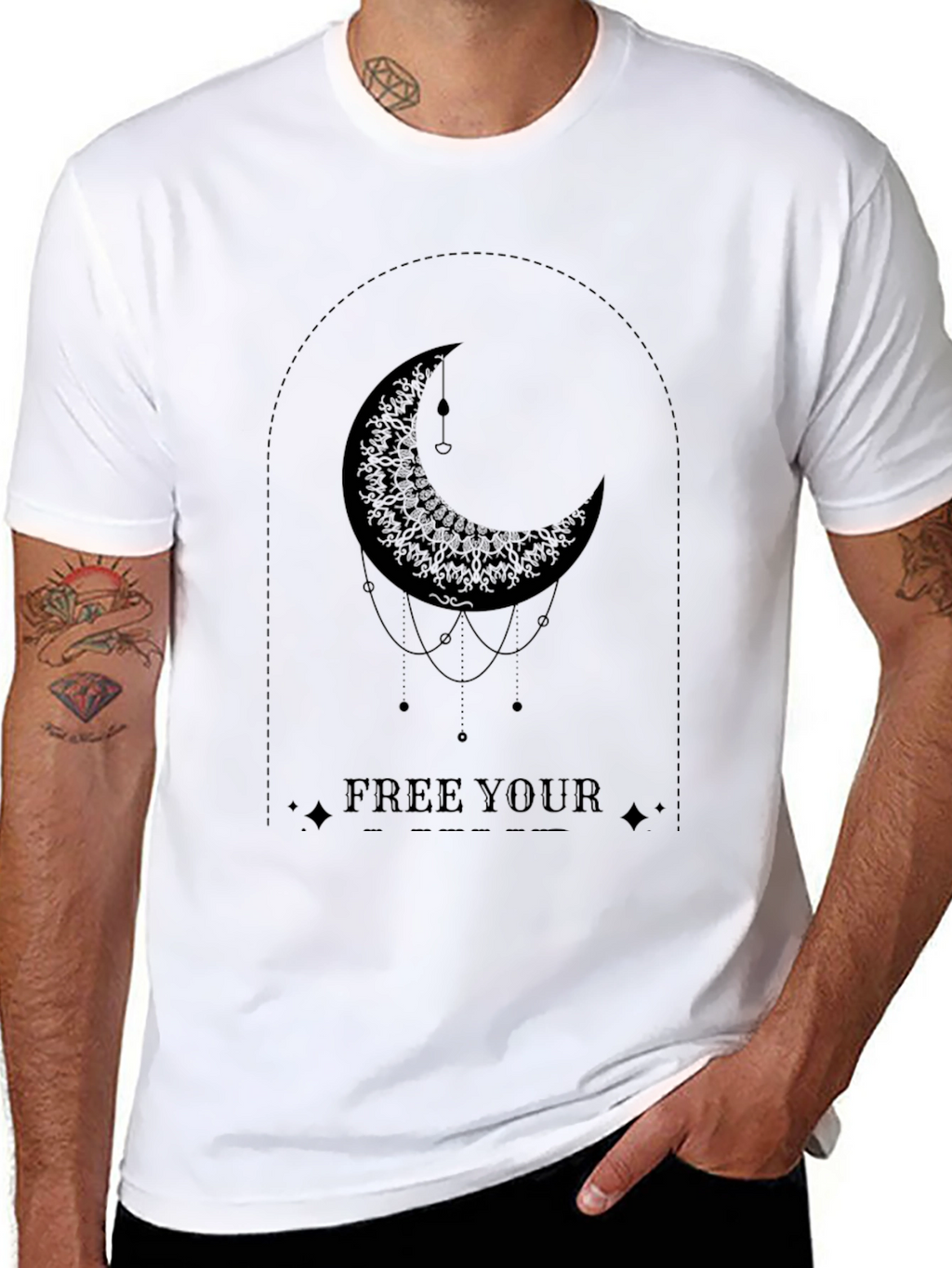 Moon Graphic Tee - Free Your Soul Black T-Shirt