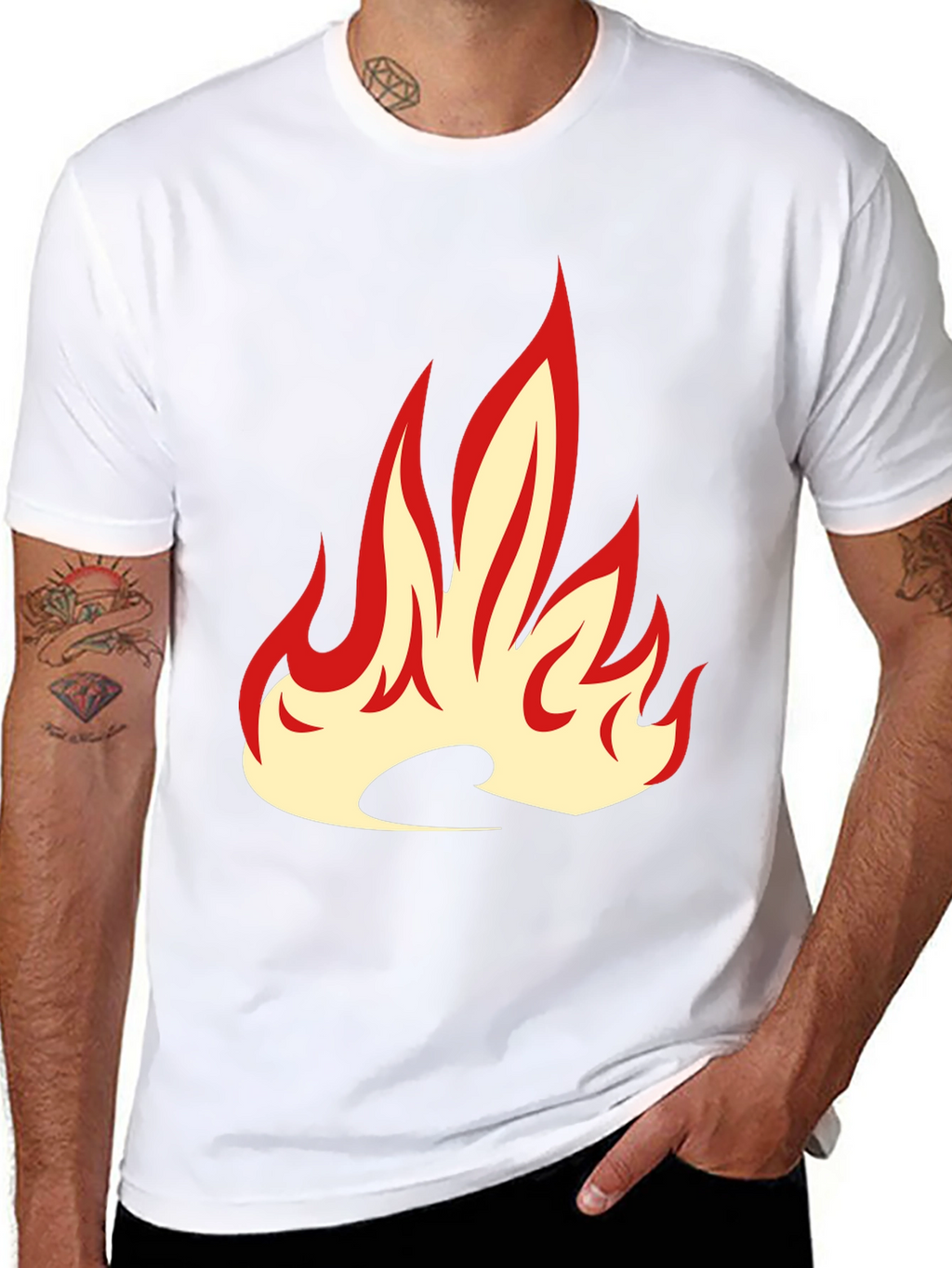 Fiery Flame Graphic Tee - Bold Black T-Shirt