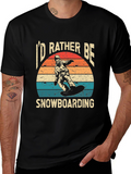 Id Rather Be Snowboarding Black T-Shirt