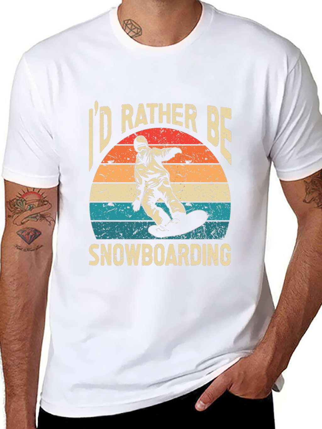 Id Rather Be Snowboarding Black T-Shirt