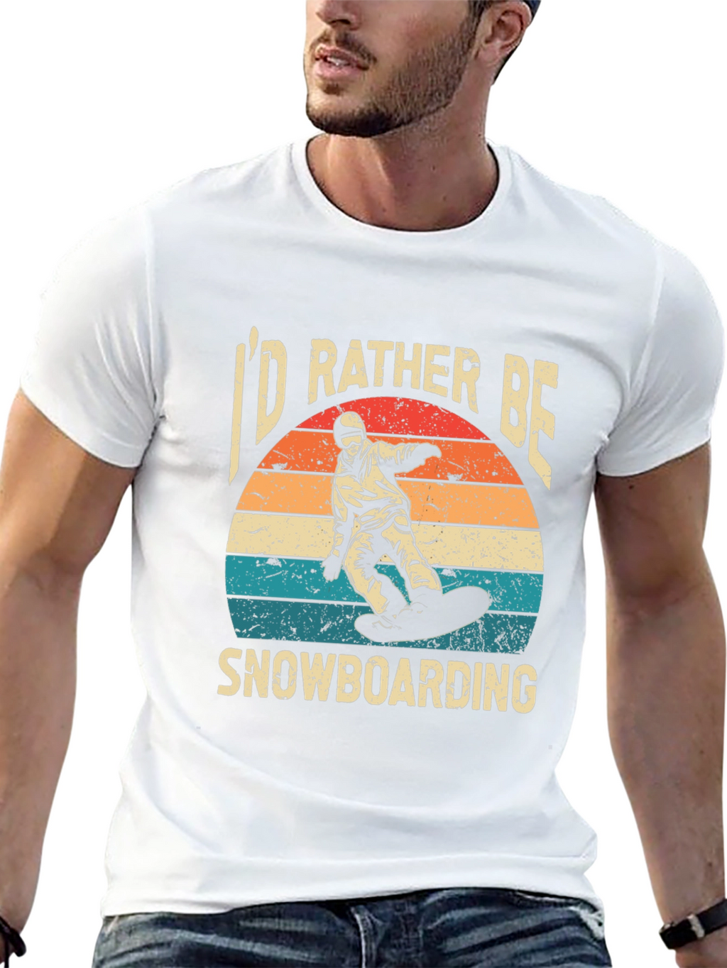 Id Rather Be Snowboarding Black T-Shirt