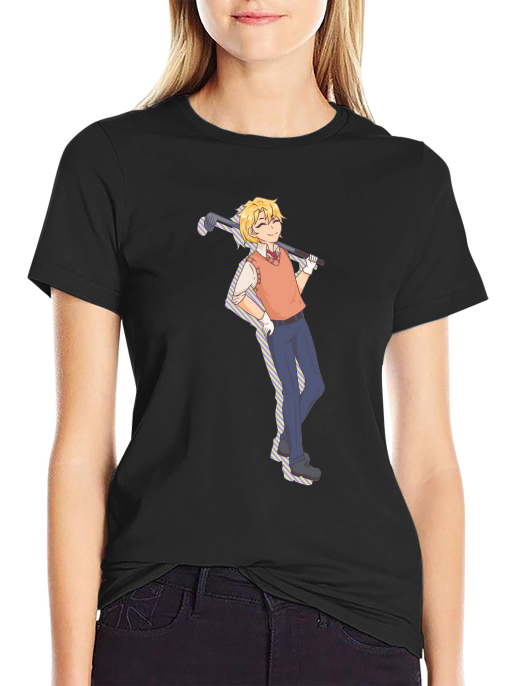 Golf Anime Graphic Tee - Unique Golfer Gift